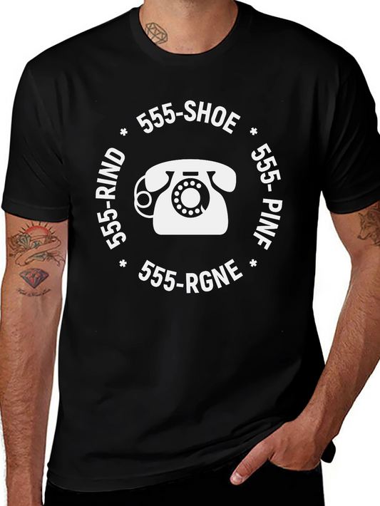 Retro Telephone T-Shirt - Funny 555 Number Design