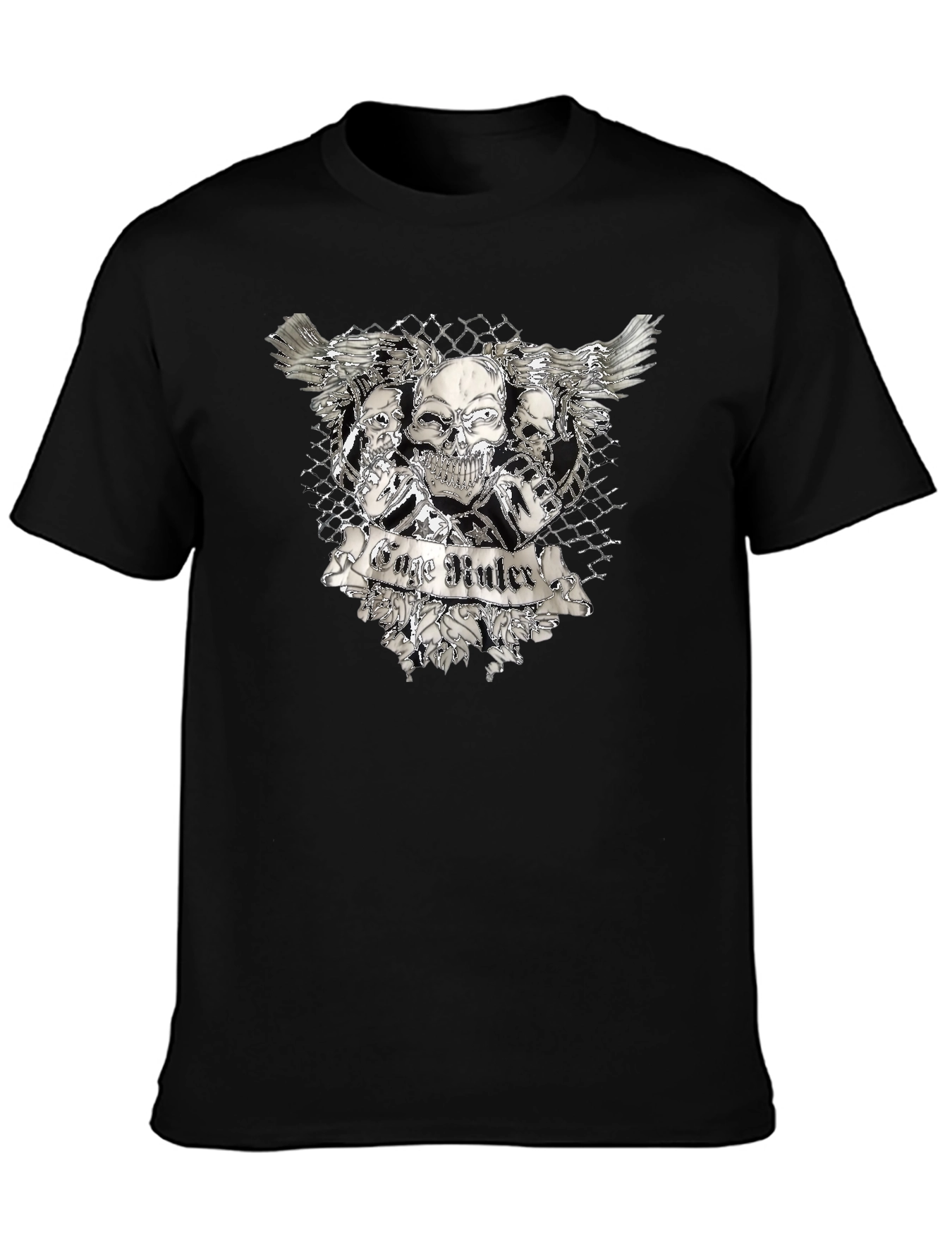 Skull & Wings Graphic T-Shirt - Black