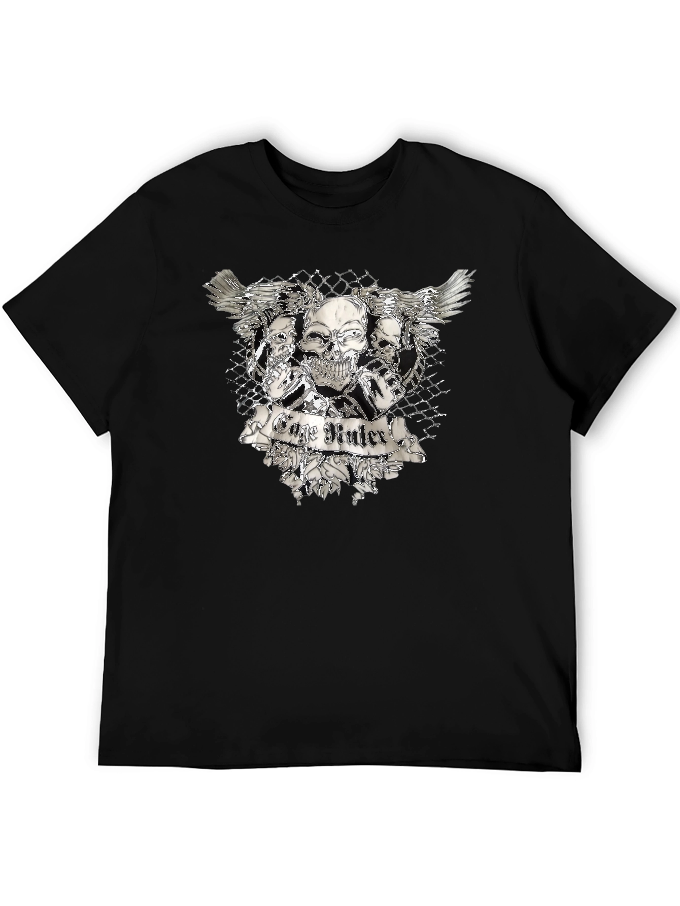 Skull & Wings Graphic T-Shirt - Black