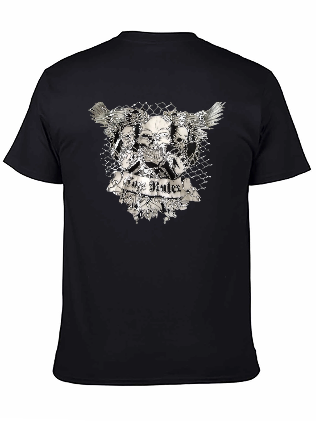 Skull & Wings Graphic T-Shirt - Black