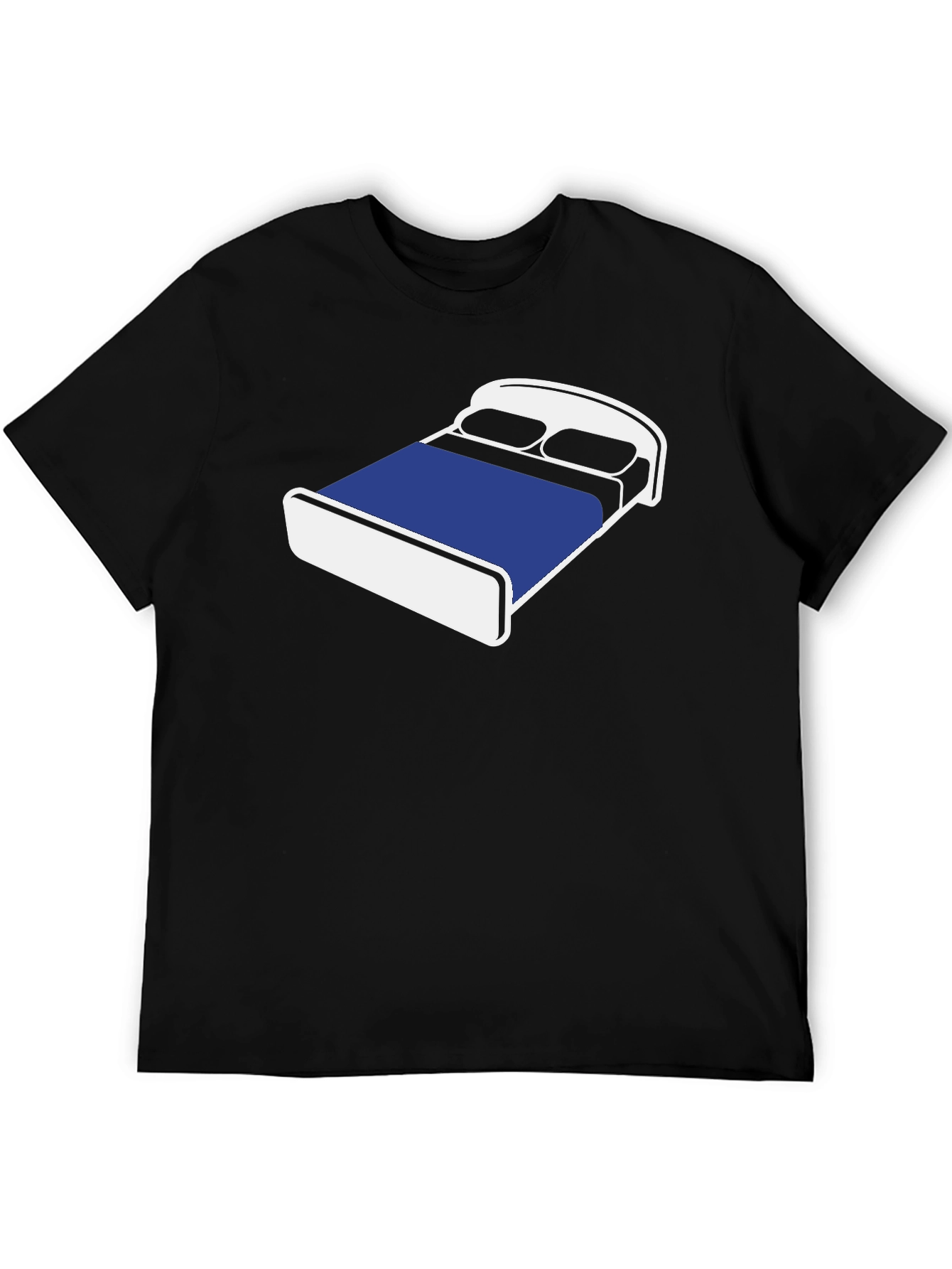 Novelty Bed Graphic T-Shirt - Comfortable Black Tee