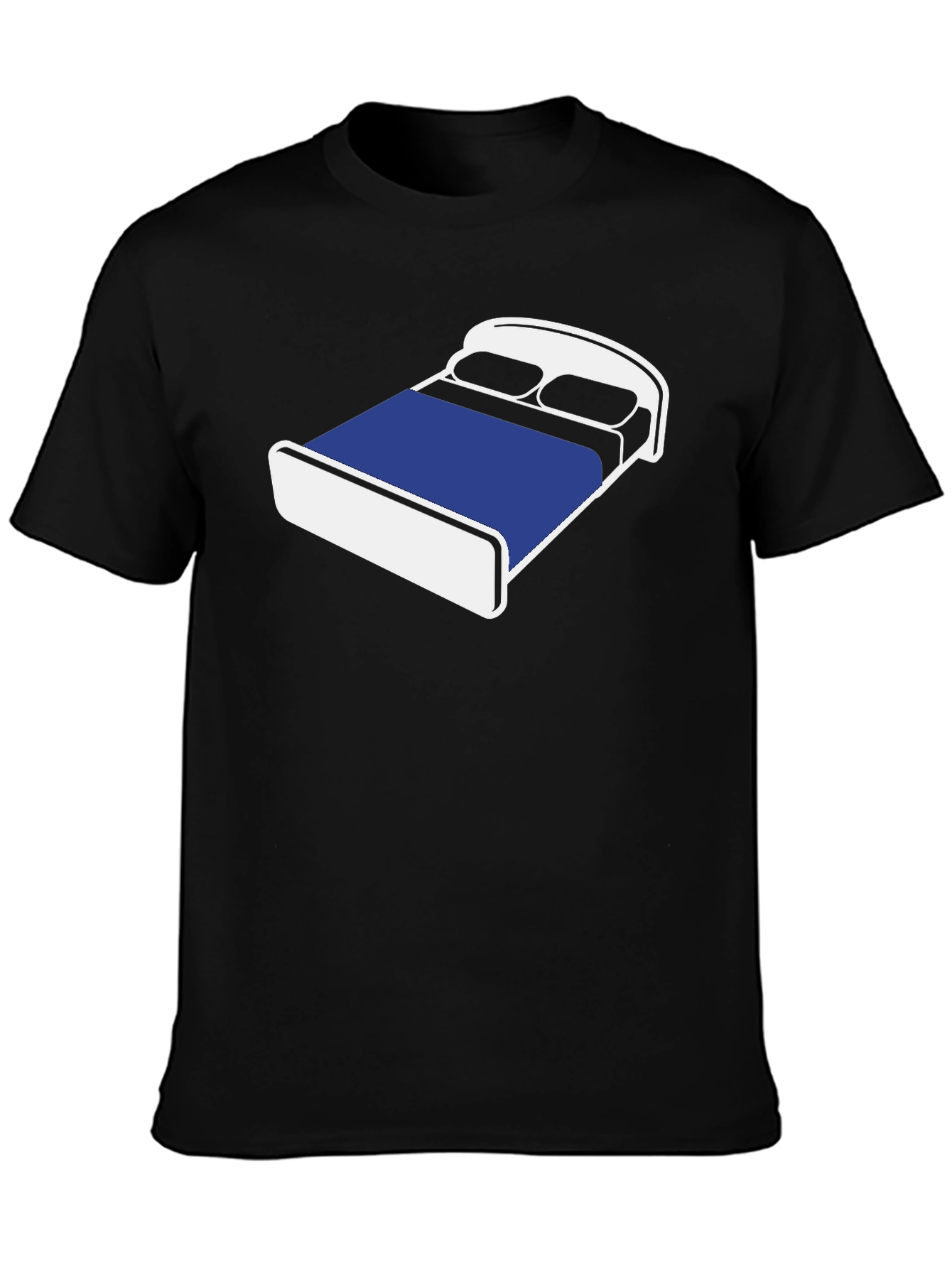 Novelty Bed Graphic T-Shirt - Comfortable Black Tee