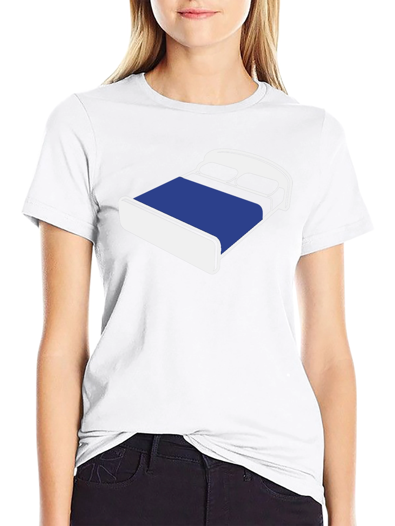 Novelty Bed Graphic T-Shirt - Comfortable Black Tee