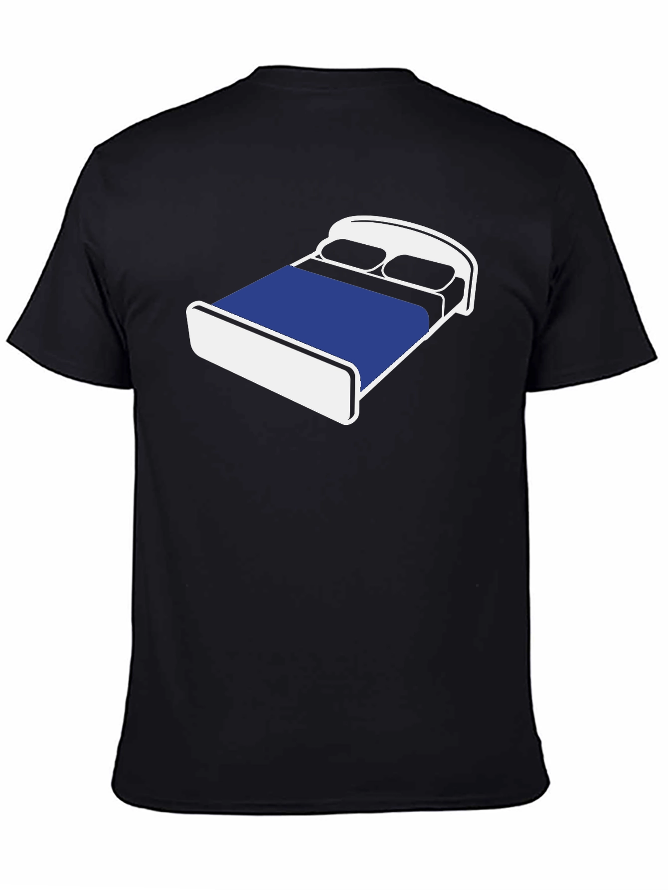 Novelty Bed Graphic T-Shirt - Comfortable Black Tee