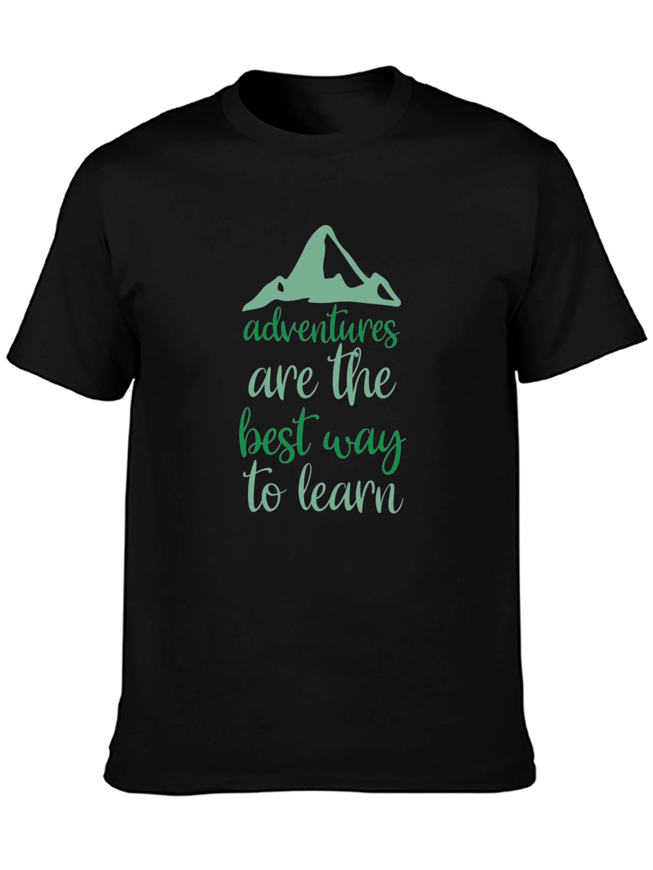 Adventure Learn Graphic Tee - Soft Black Cotton Shirt