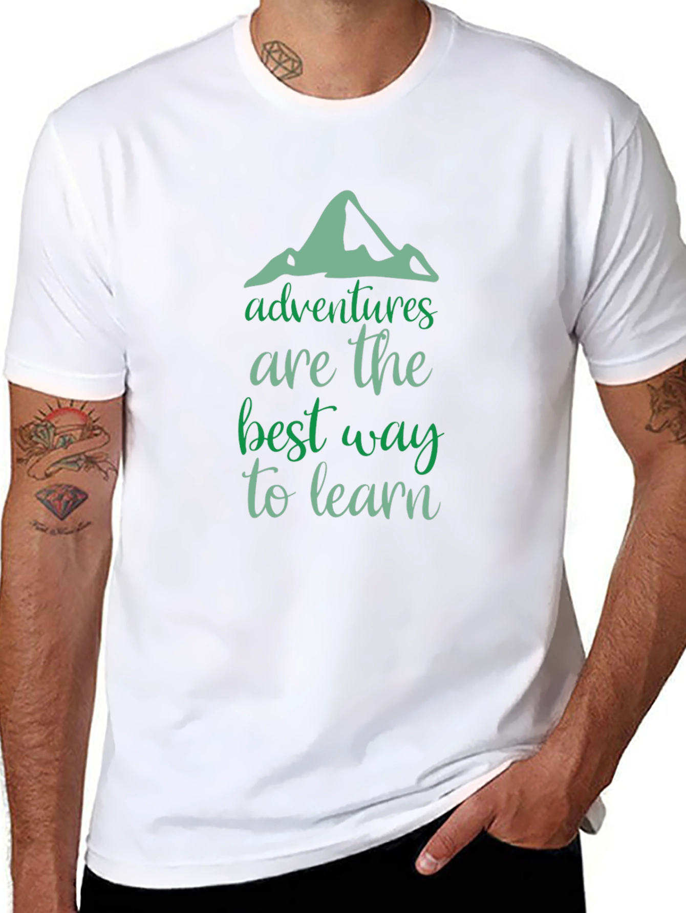 Adventure Learn Graphic Tee - Soft Black Cotton Shirt