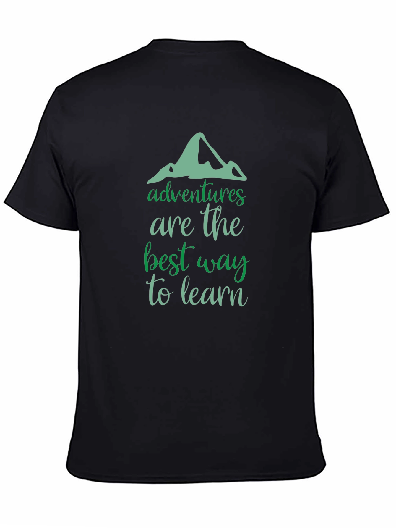 Adventure Learn Graphic Tee - Soft Black Cotton Shirt