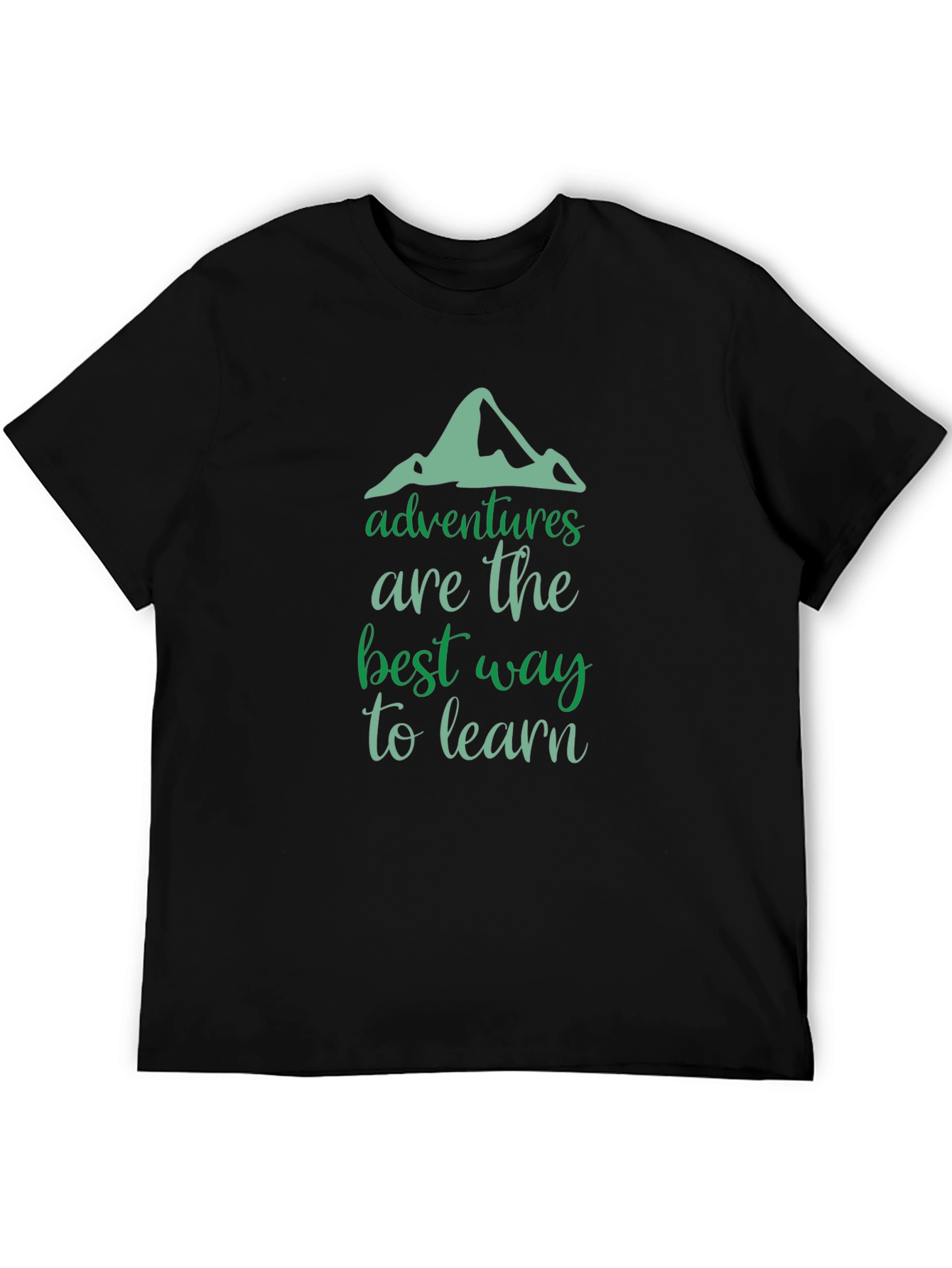 Adventure Learn Graphic Tee - Soft Black Cotton Shirt