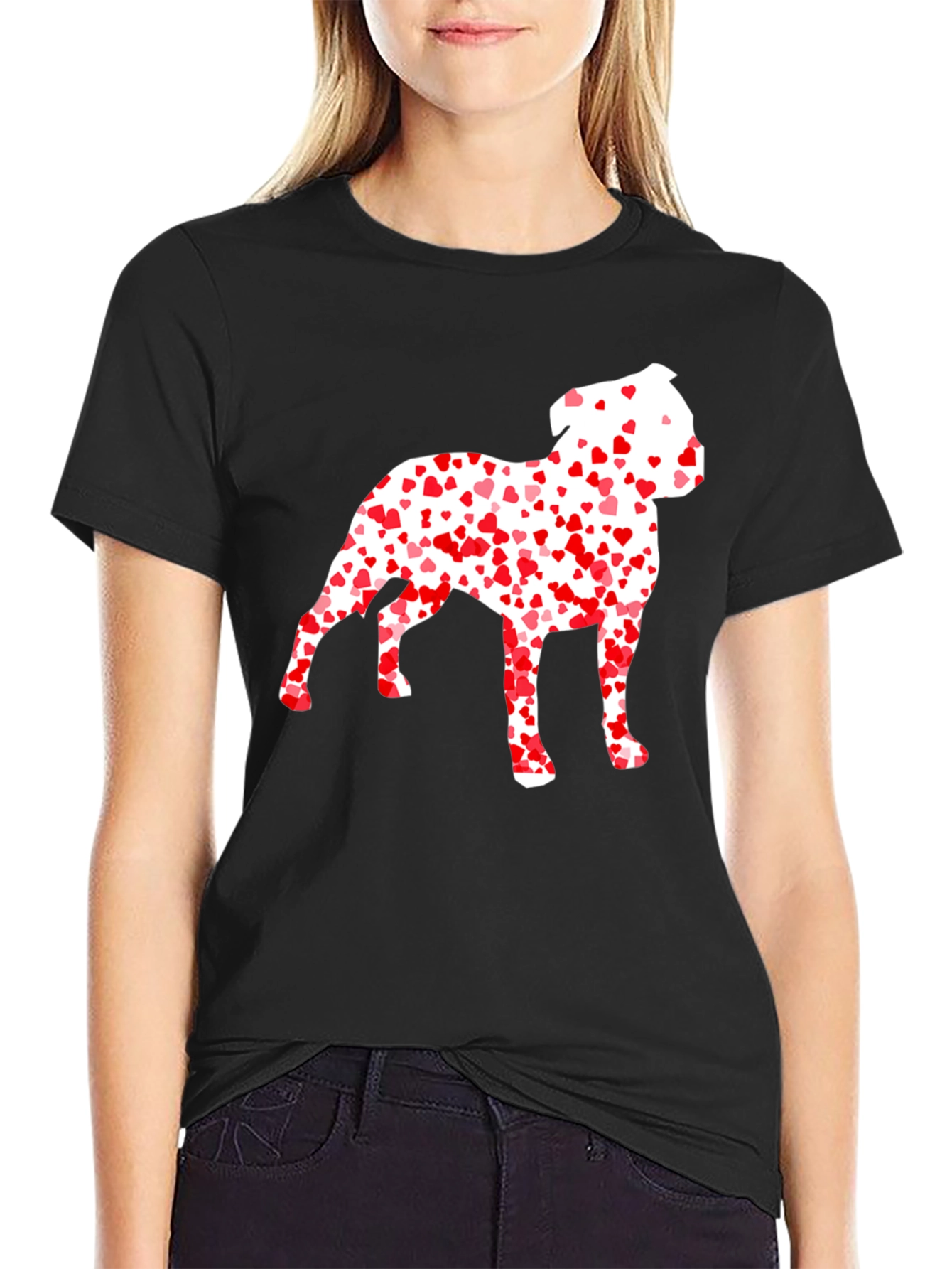 Heart Dog Graphic Tee - Mens Black T-Shirt