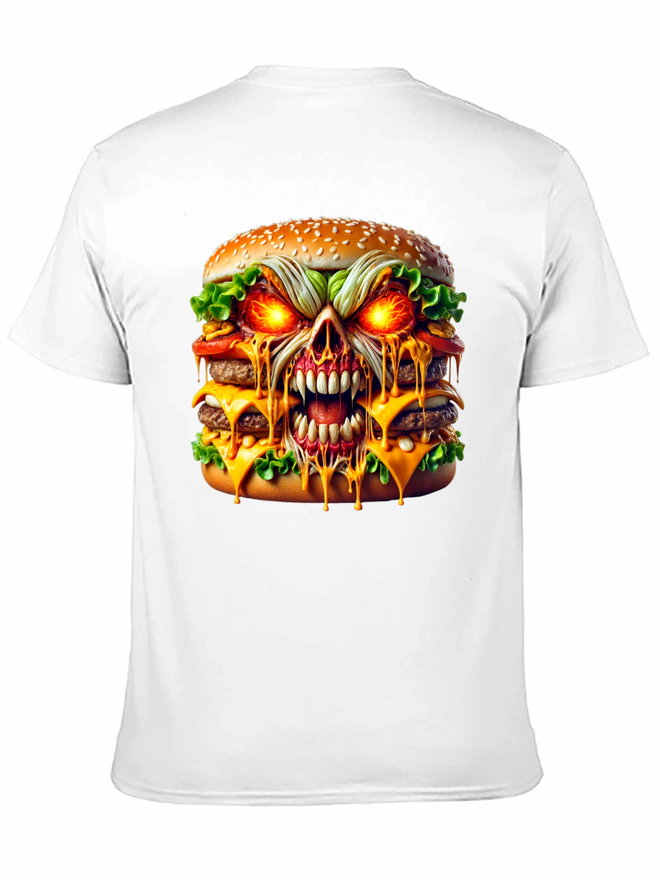 Burger Skull Graphic Tee - Dark Humor T-Shirt