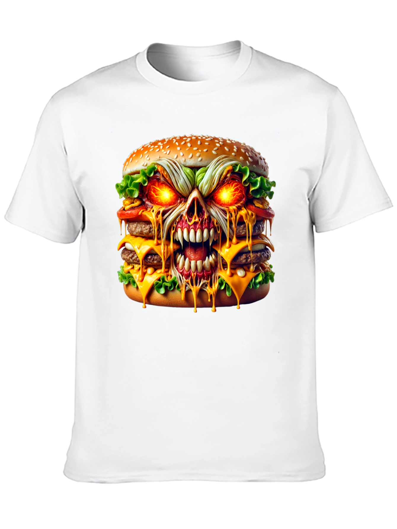 Burger Skull Graphic Tee - Dark Humor T-Shirt