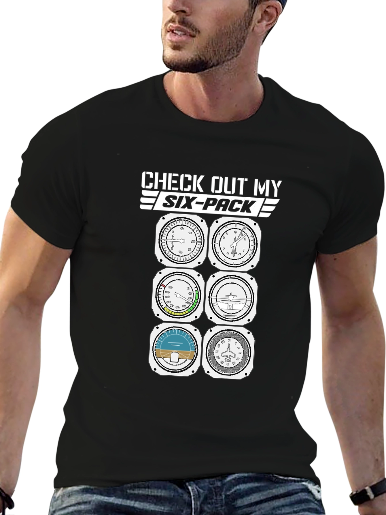 Pilot Six-Pack T-Shirt - Funny Aviation Tee