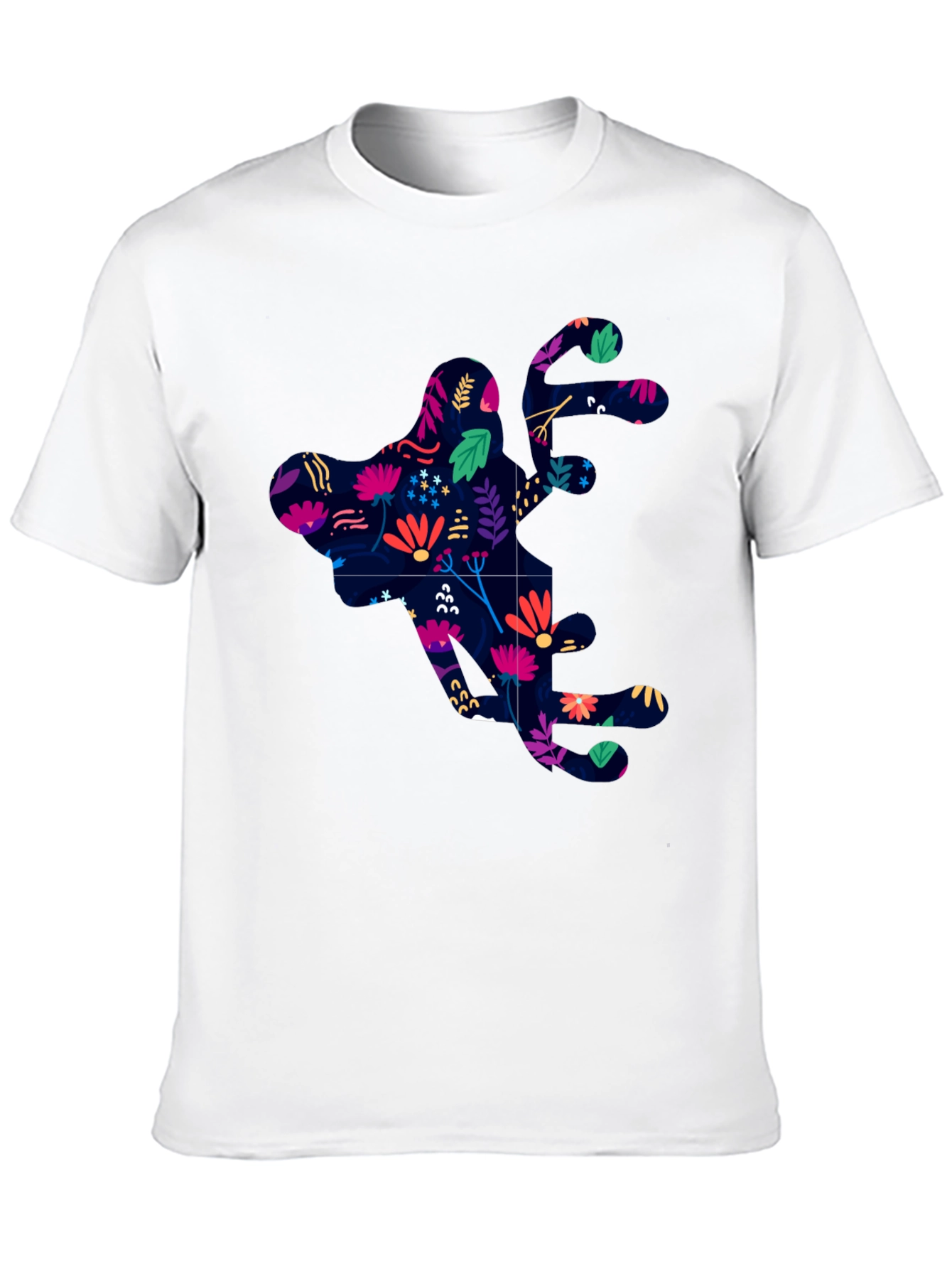 Floral Silhouette Graphic Black T-Shirt