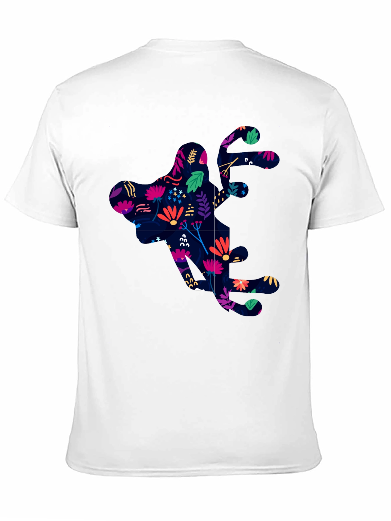 Floral Silhouette Graphic Black T-Shirt