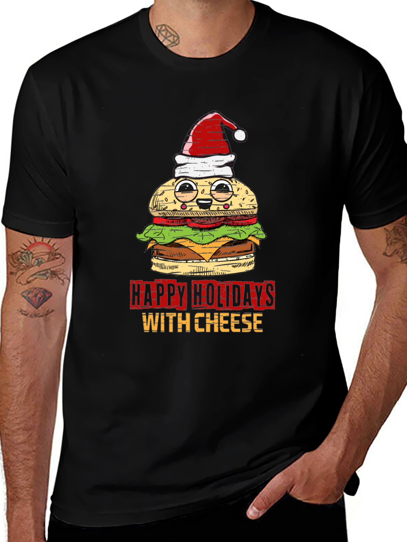 Happy Holidays With Cheese Graphic Tee