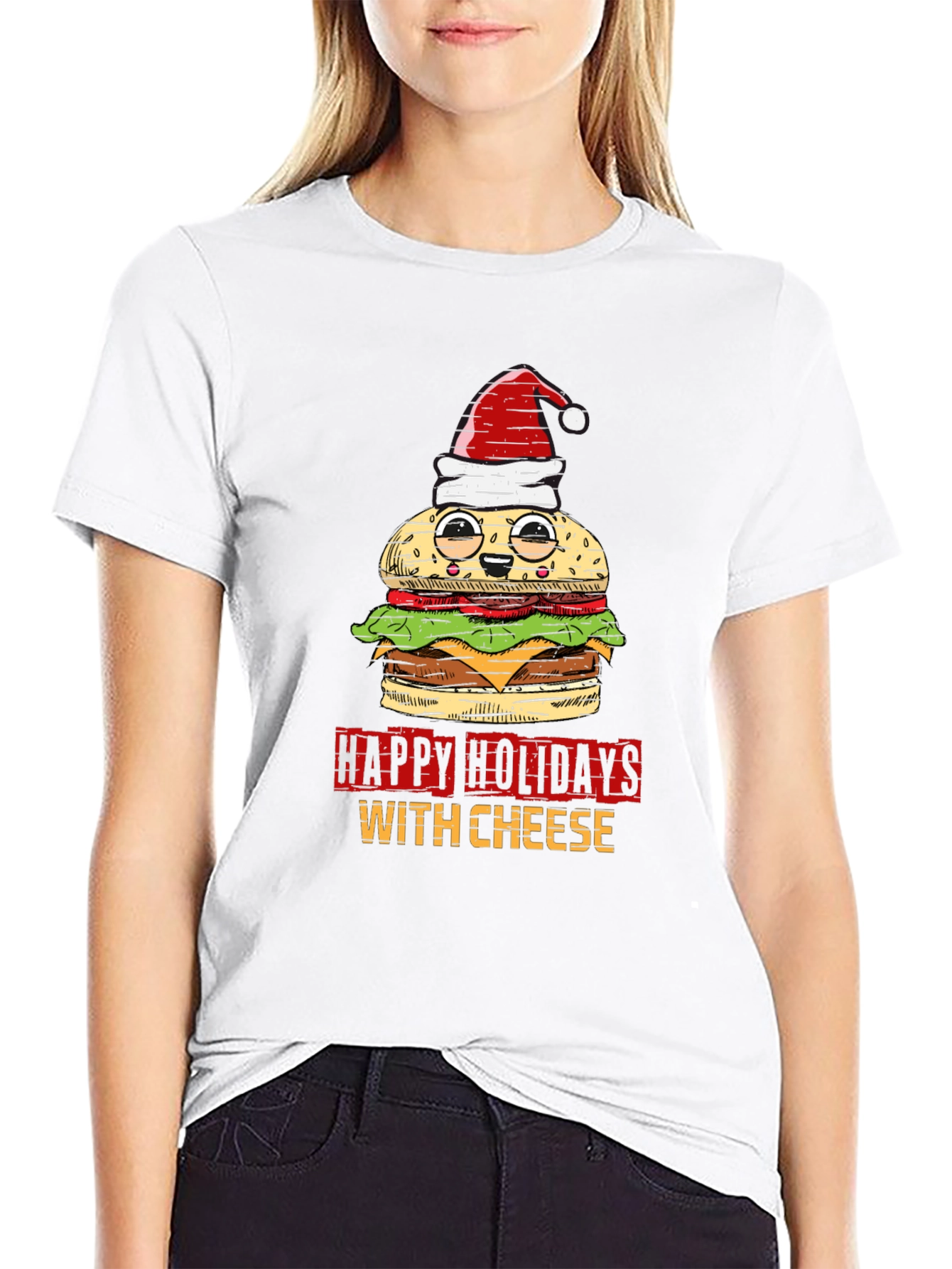Happy Holidays With Cheese Graphic Tee