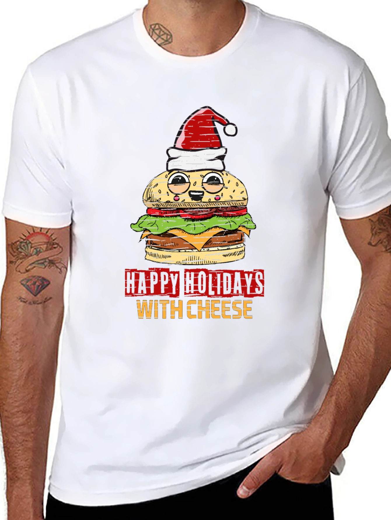Happy Holidays With Cheese Graphic Tee