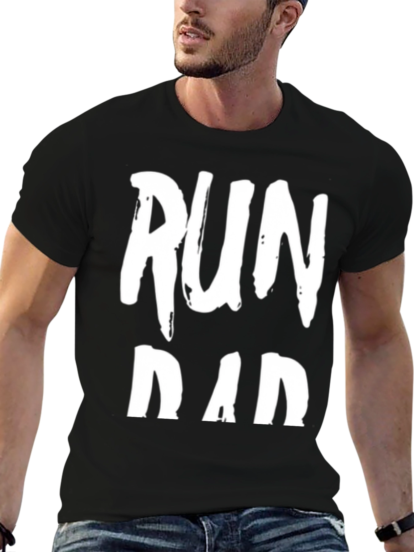 Run Dad Black Graphic T-Shirt