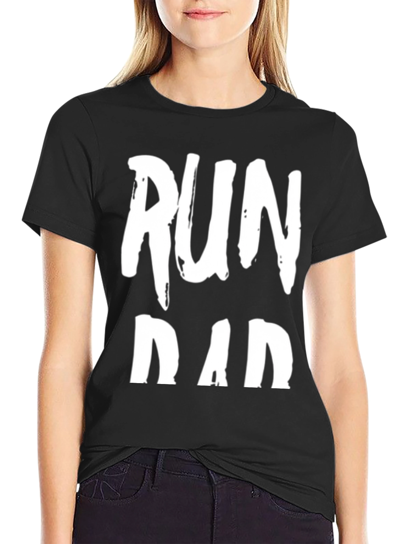 Run Dad Black Graphic T-Shirt