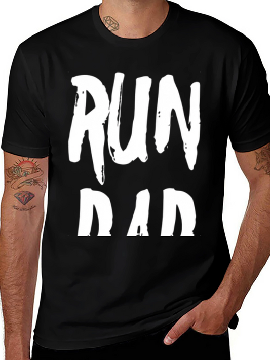 Run Dad Black Graphic T-Shirt