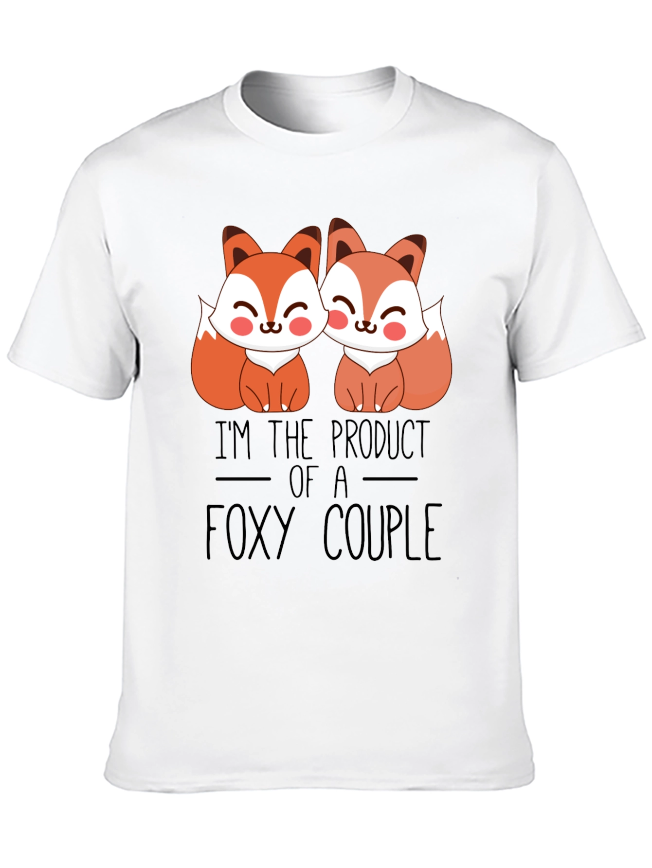 Foxy Couple T-Shirt - Cute Cartoon Foxes