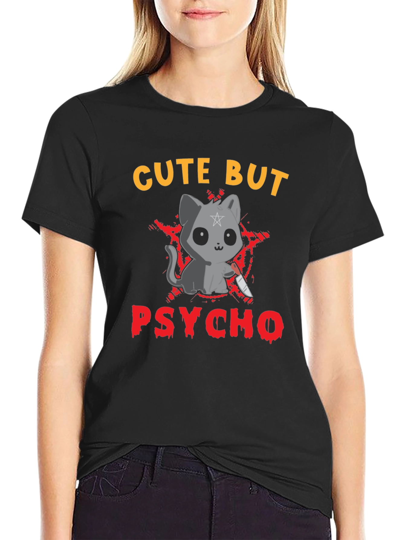 Cute But Psycho Cat Graphic Tee