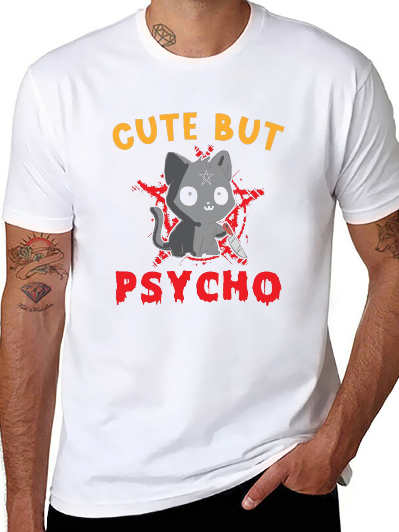 Cute But Psycho Cat Graphic Tee