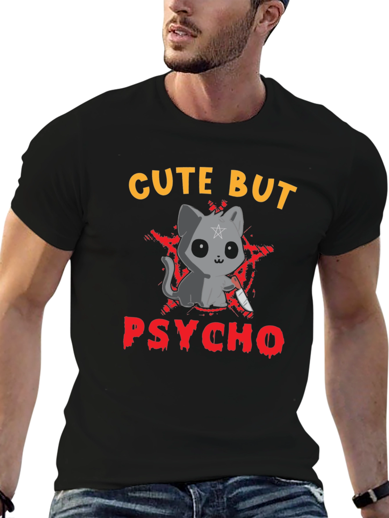 Cute But Psycho Cat Graphic Tee
