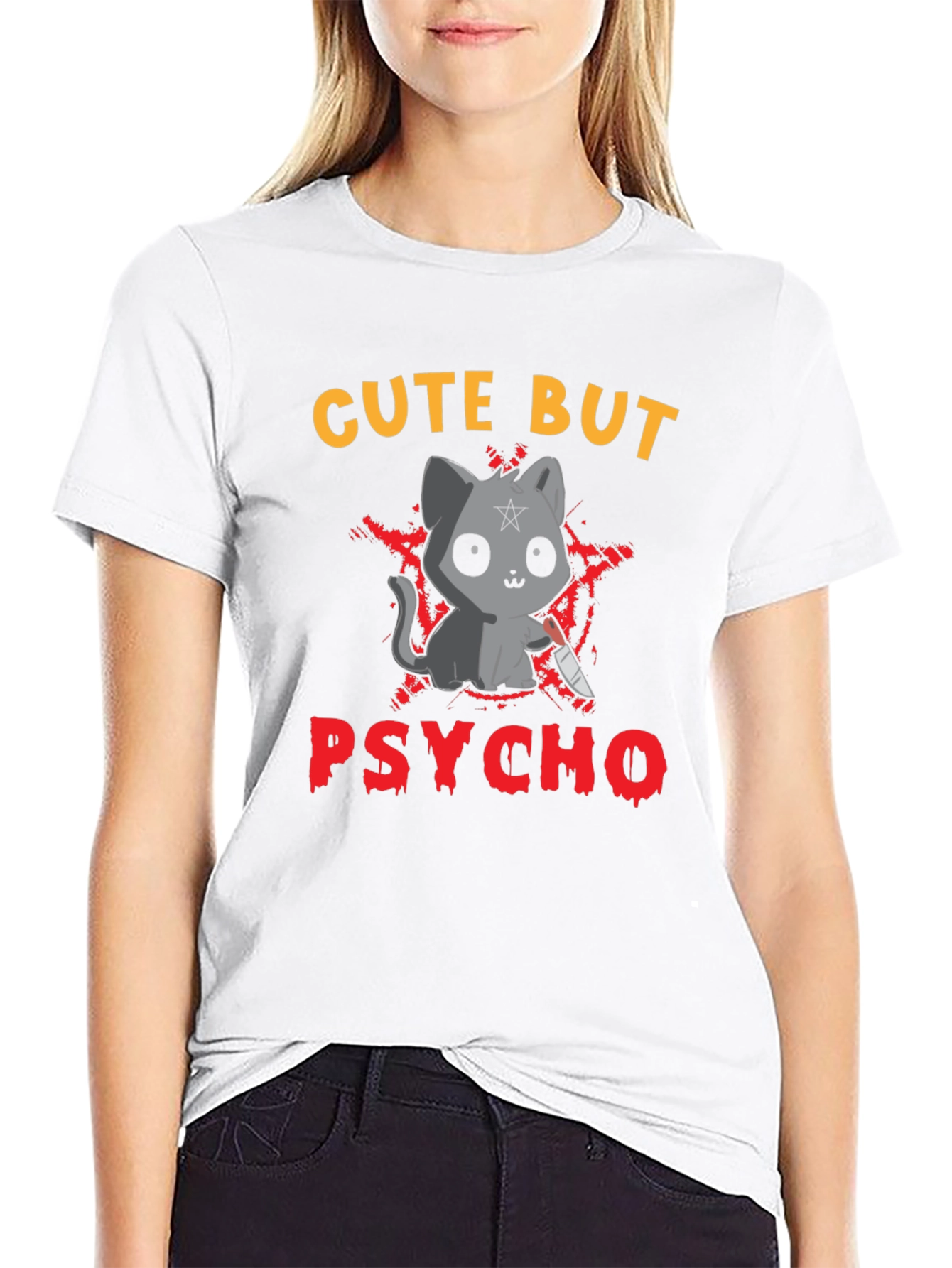 Cute But Psycho Cat Graphic Tee