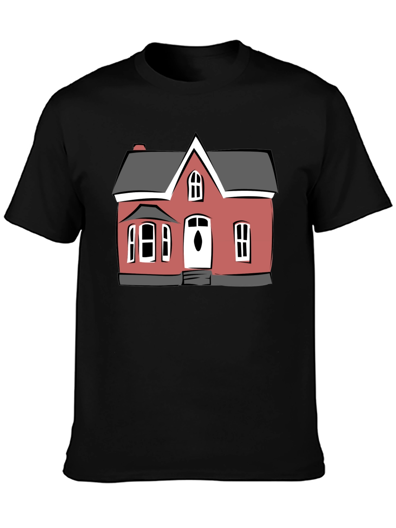 House Graphic Print Black T-Shirt