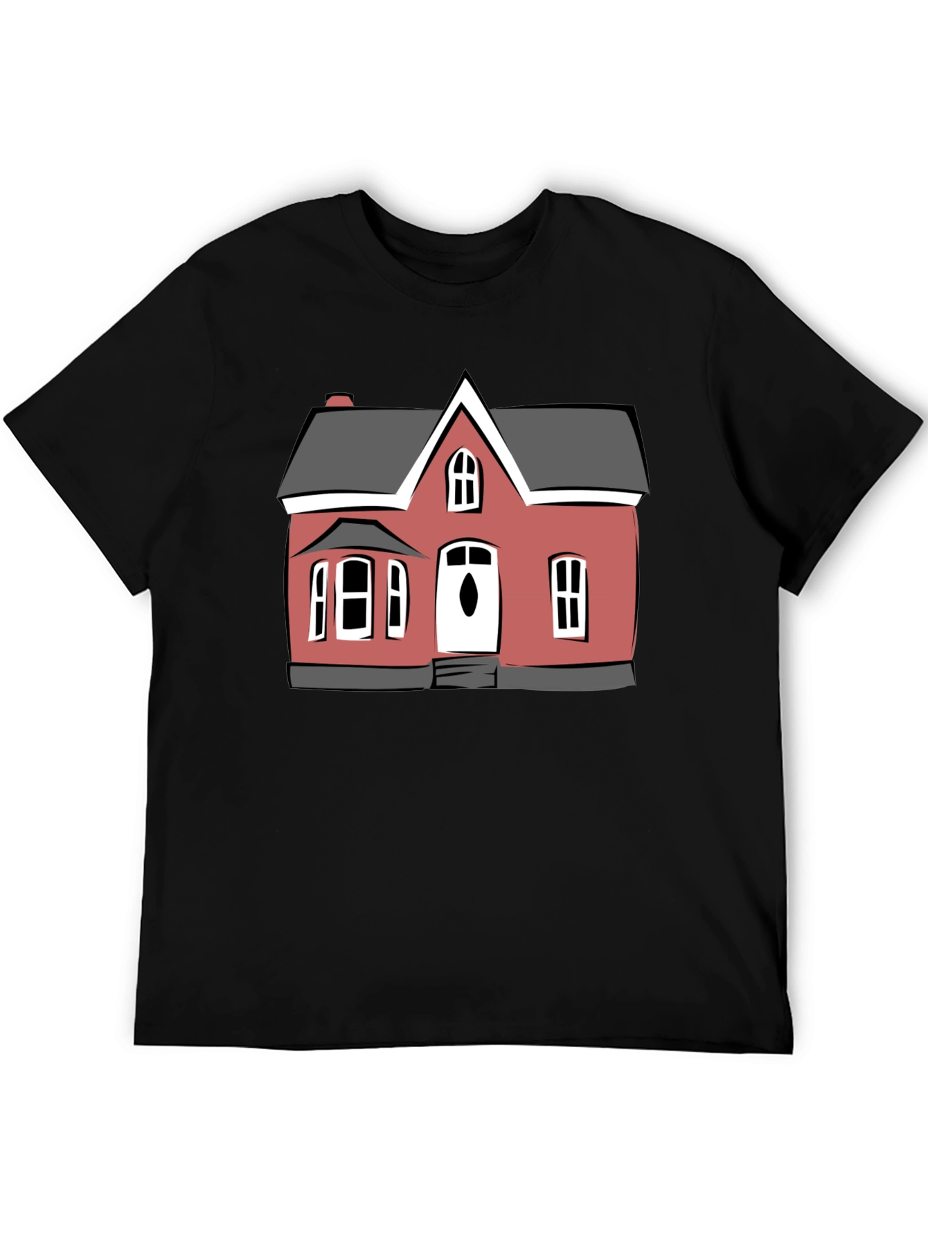 House Graphic Print Black T-Shirt