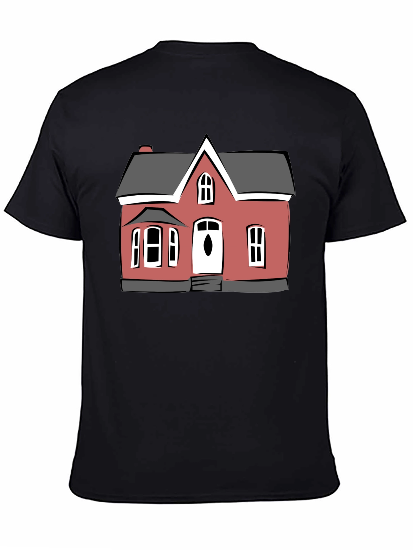 House Graphic Print Black T-Shirt