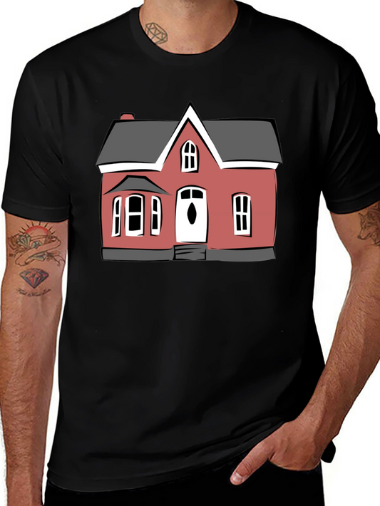 House Graphic Print Black T-Shirt