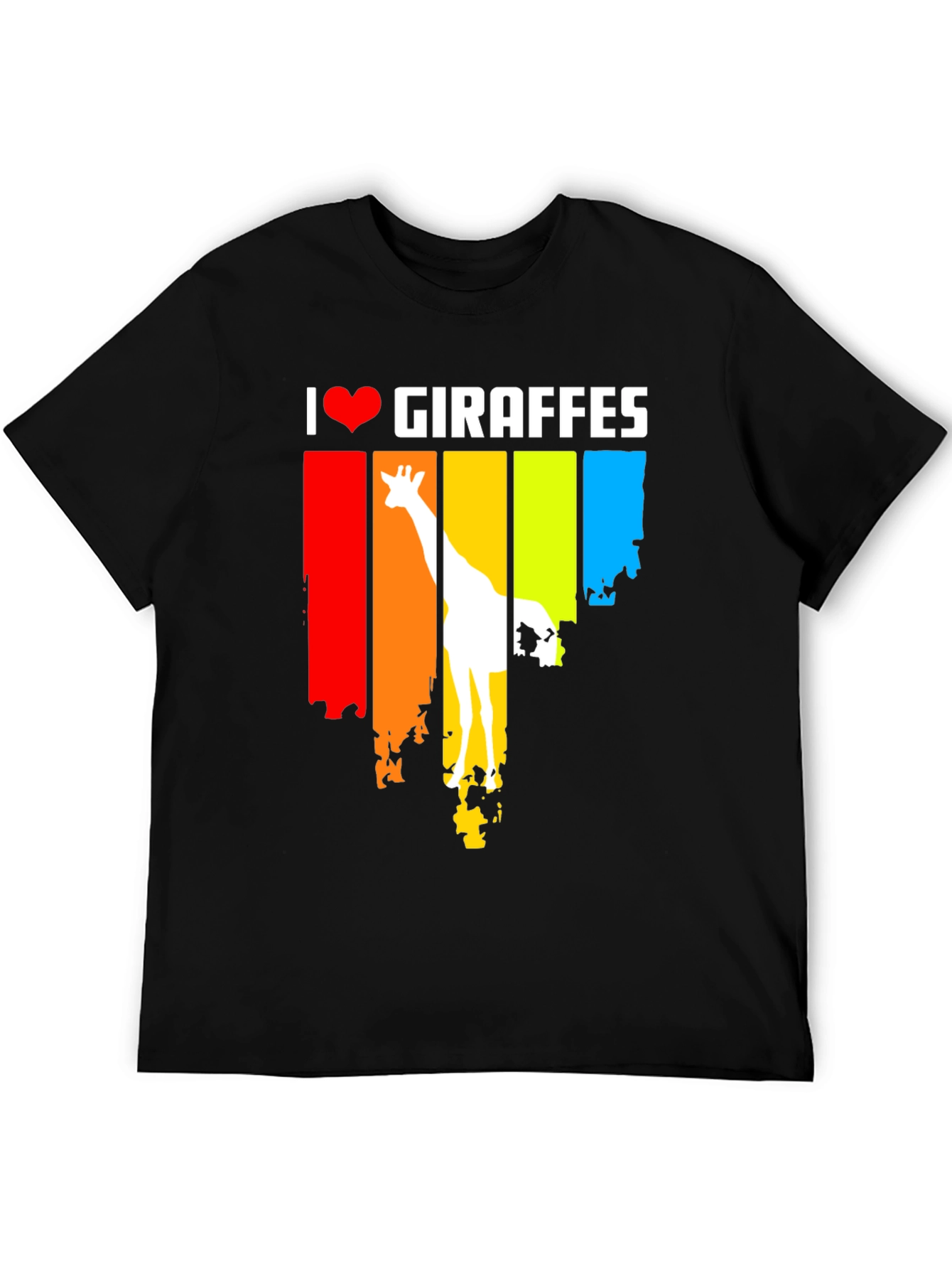 I Heart Giraffes Black T-Shirt