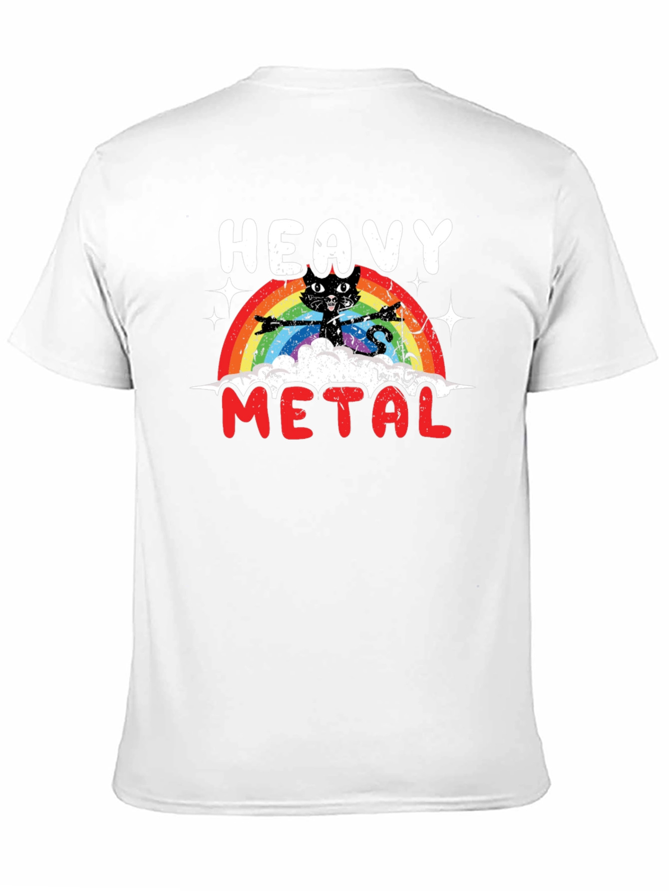 Heavy Metal Cat Rainbow T-Shirt