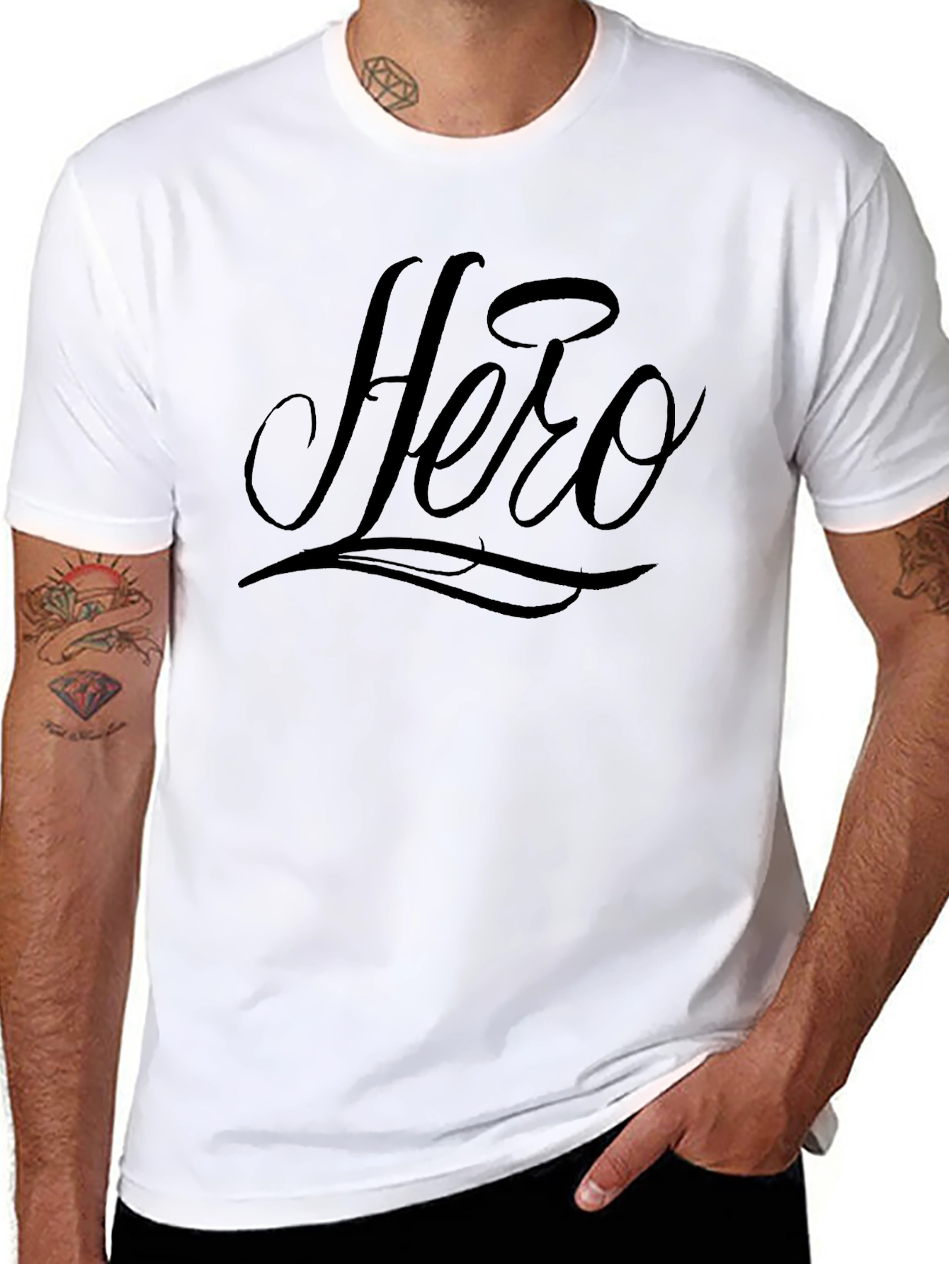 Hero Script Black T-Shirt Casual Menswear