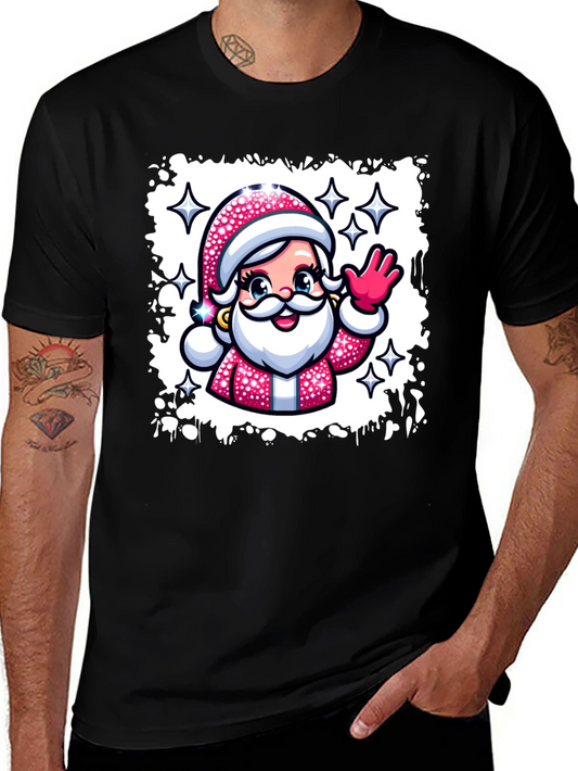 Festive Santa T-Shirt - Holiday Sparkle