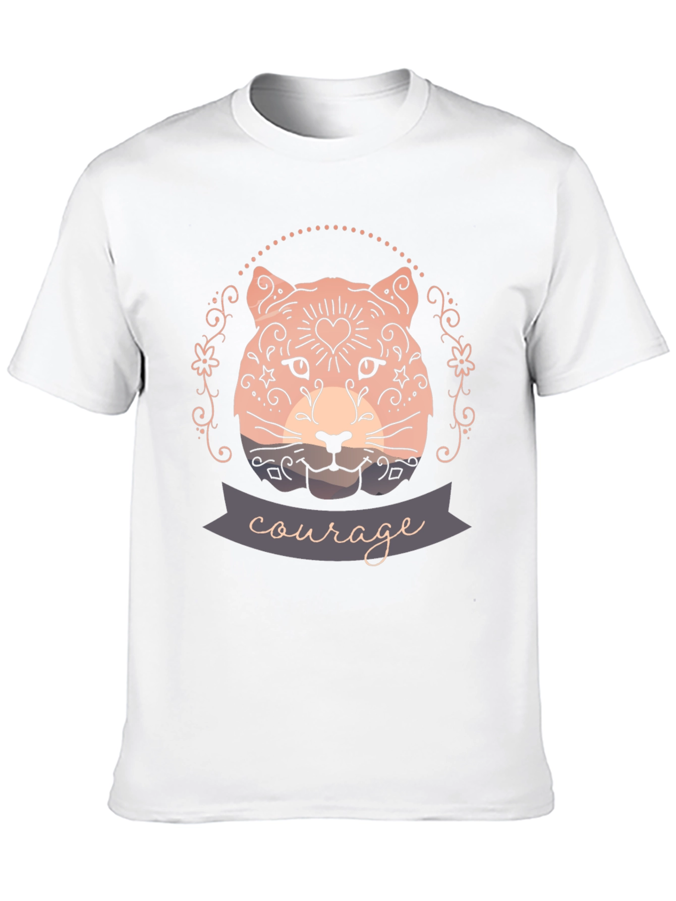Courage Cat Graphic Tee - Stylish Black T-Shirt