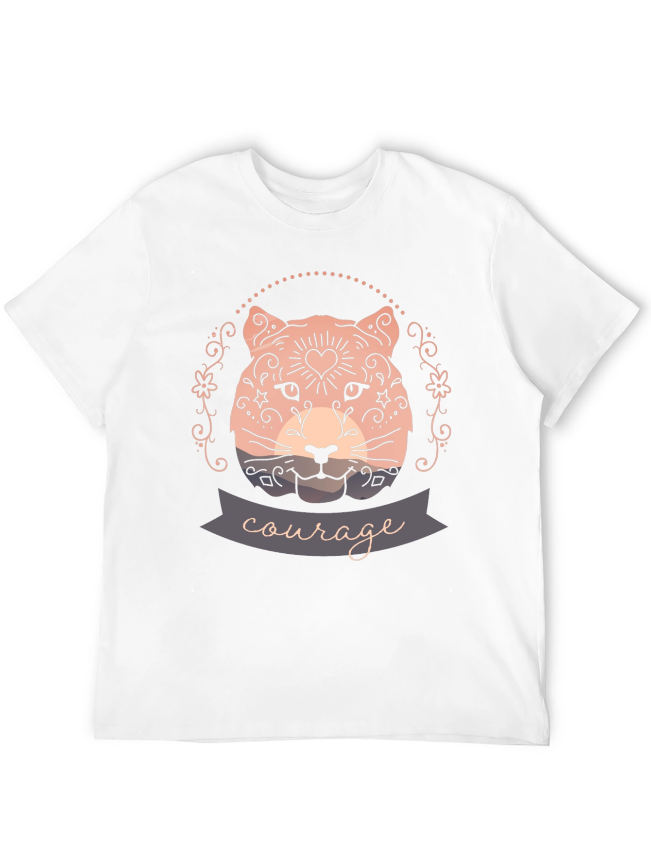 Courage Cat Graphic Tee - Stylish Black T-Shirt