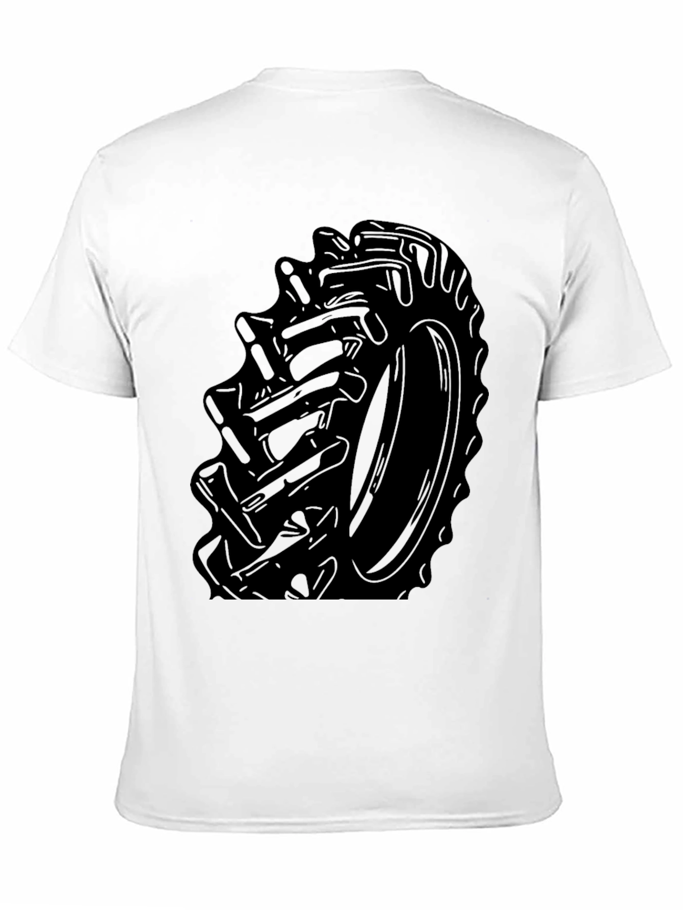 Tractor Tire Graphic Tee - Bold Black Print