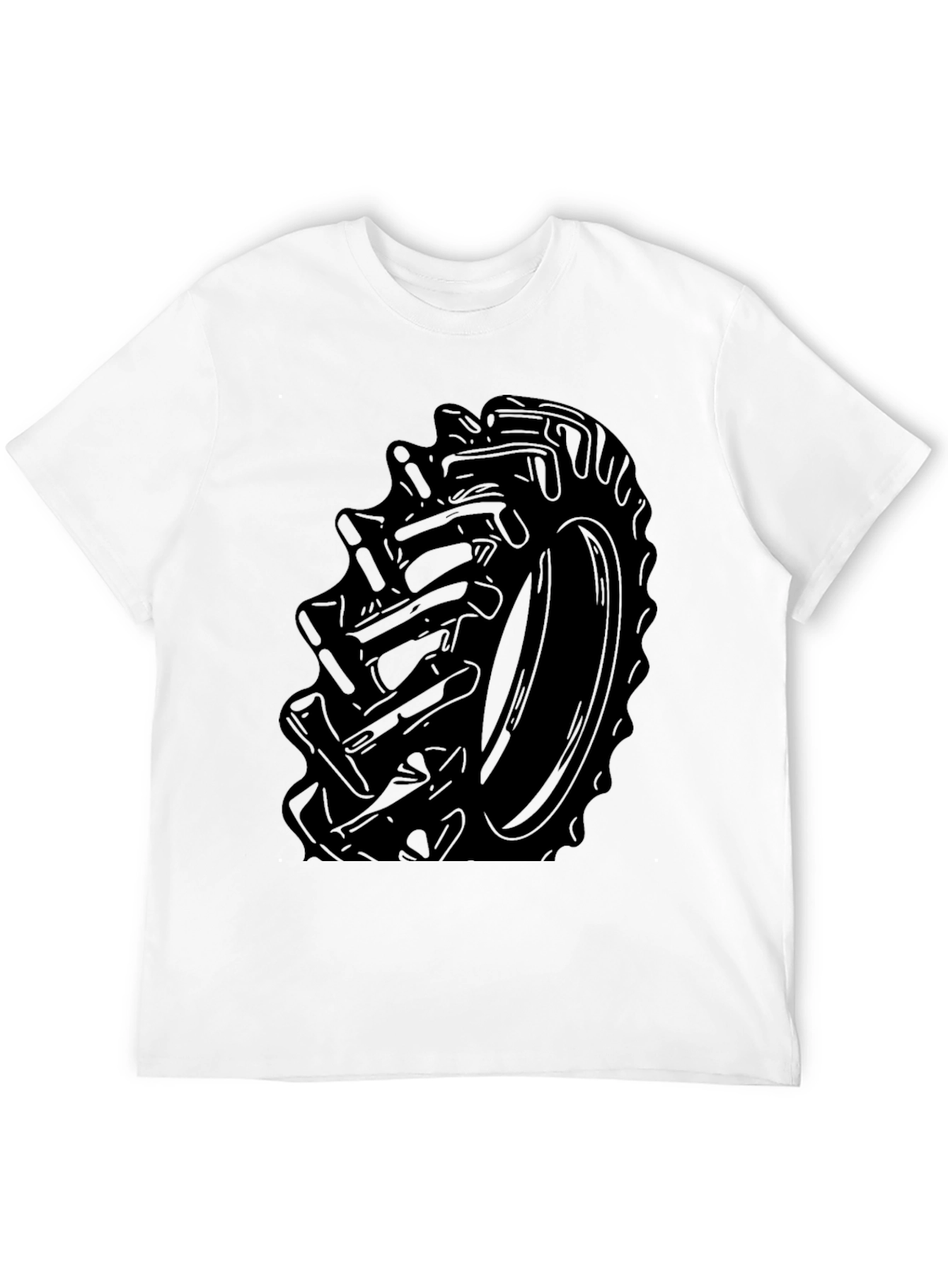 Tractor Tire Graphic Tee - Bold Black Print