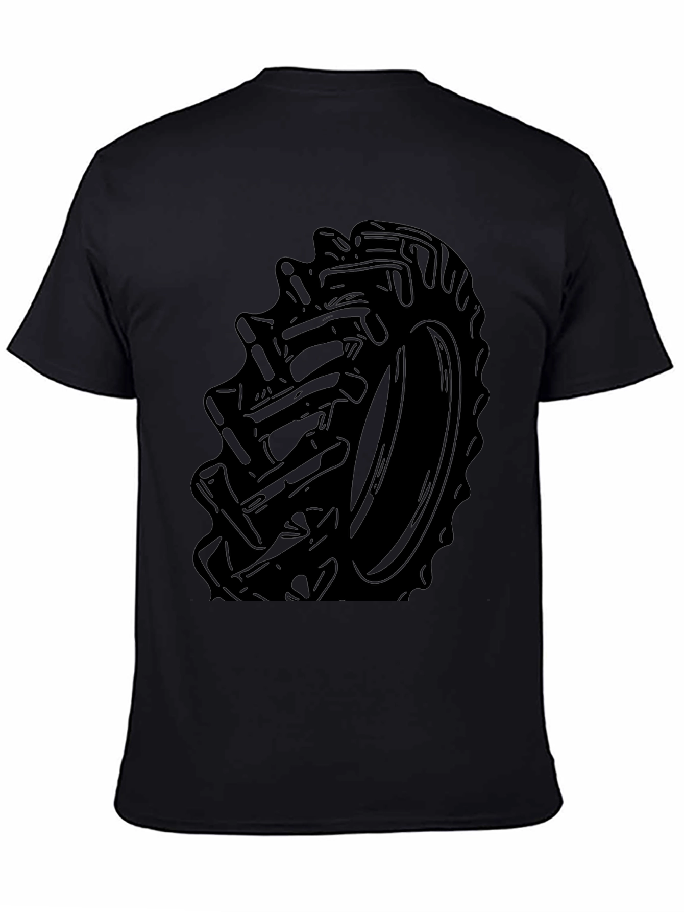 Tractor Tire Graphic Tee - Bold Black Print