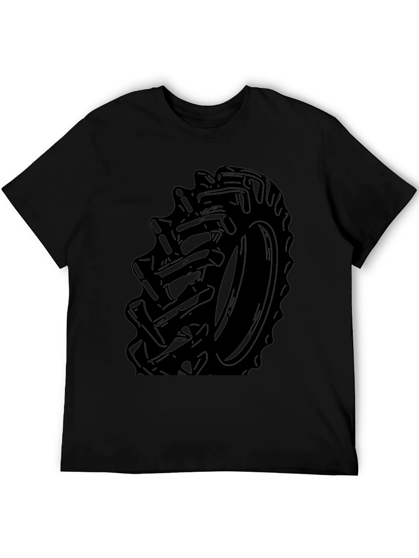 Tractor Tire Graphic Tee - Bold Black Print