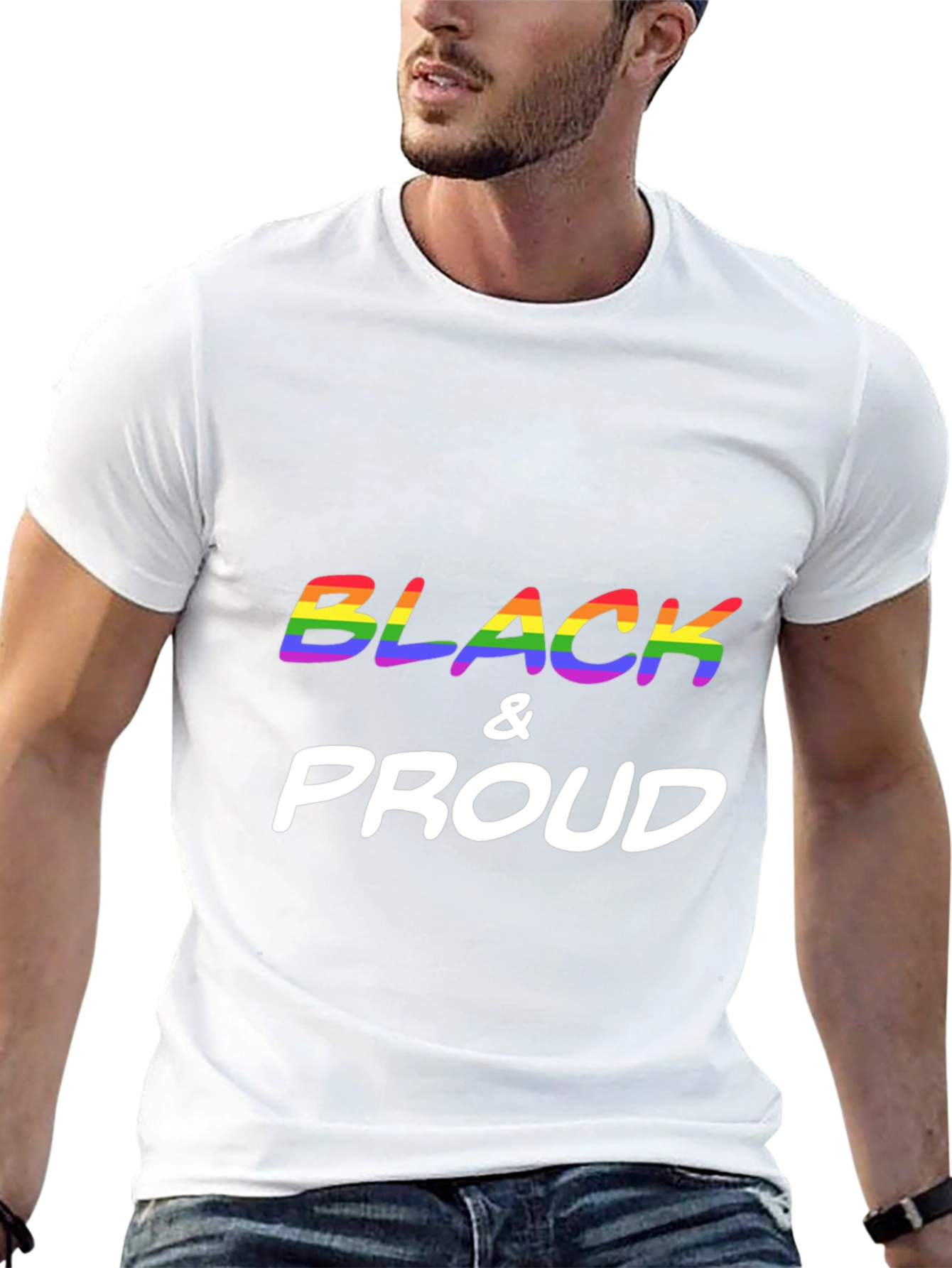 Black & Proud LGBTQ+ Rainbow T-Shirt