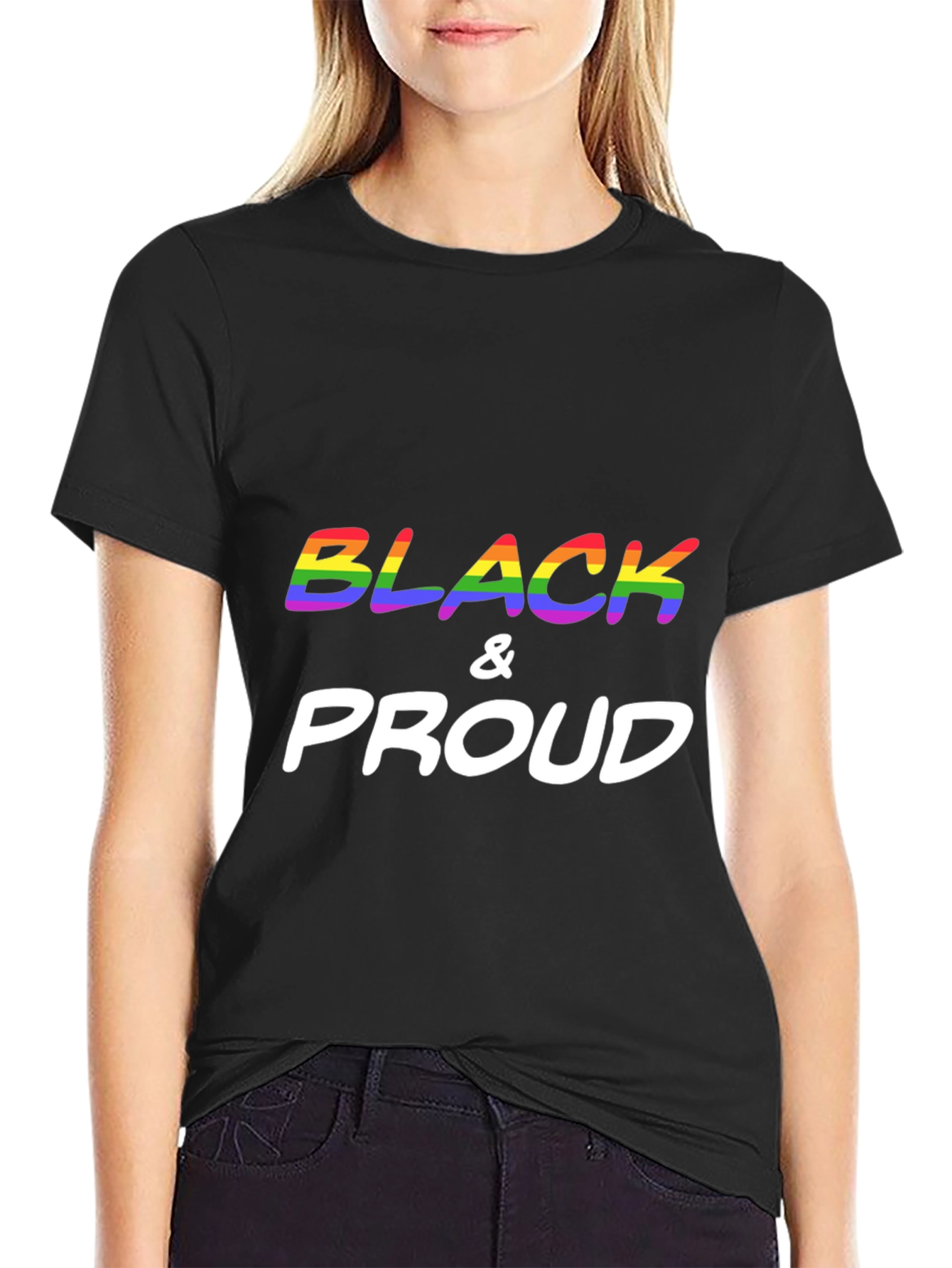 Black & Proud LGBTQ+ Rainbow T-Shirt