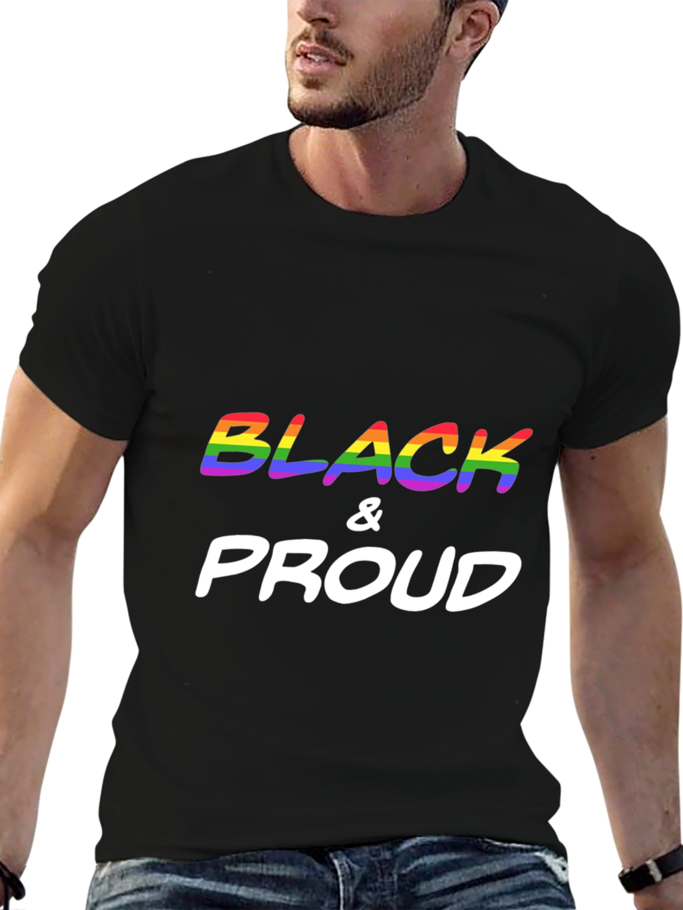 Black & Proud LGBTQ+ Rainbow T-Shirt
