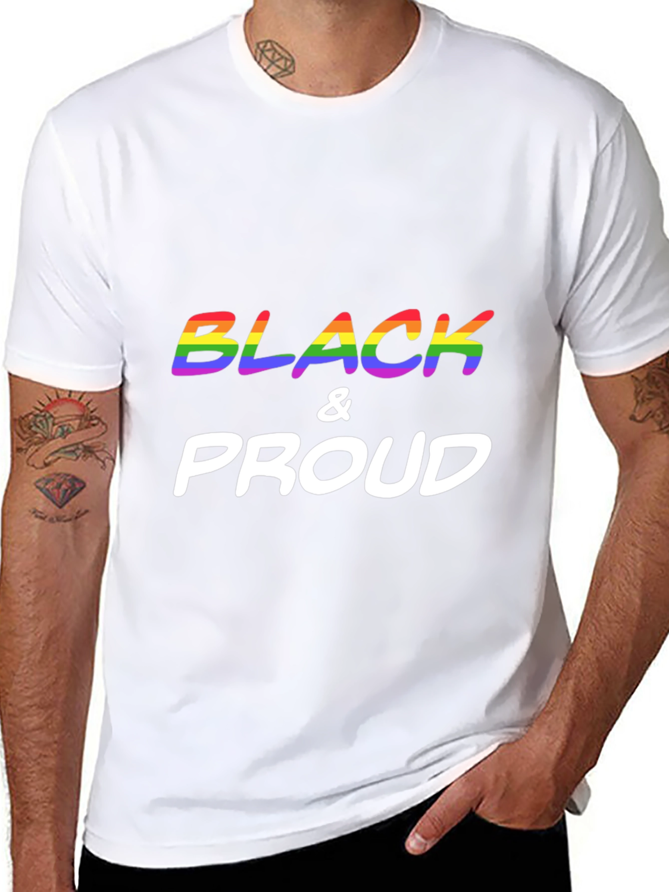 Black & Proud LGBTQ+ Rainbow T-Shirt