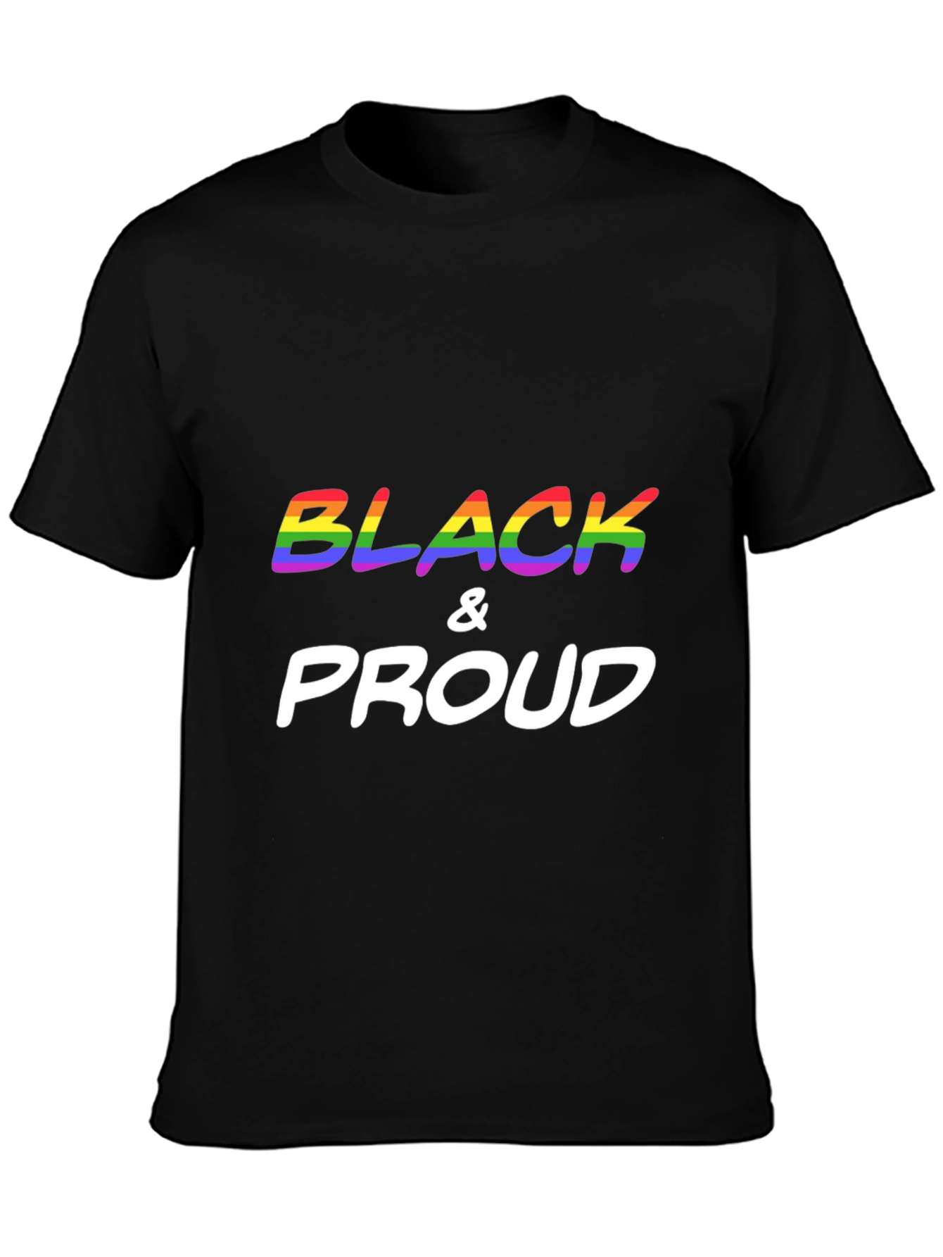 Black & Proud LGBTQ+ Rainbow T-Shirt