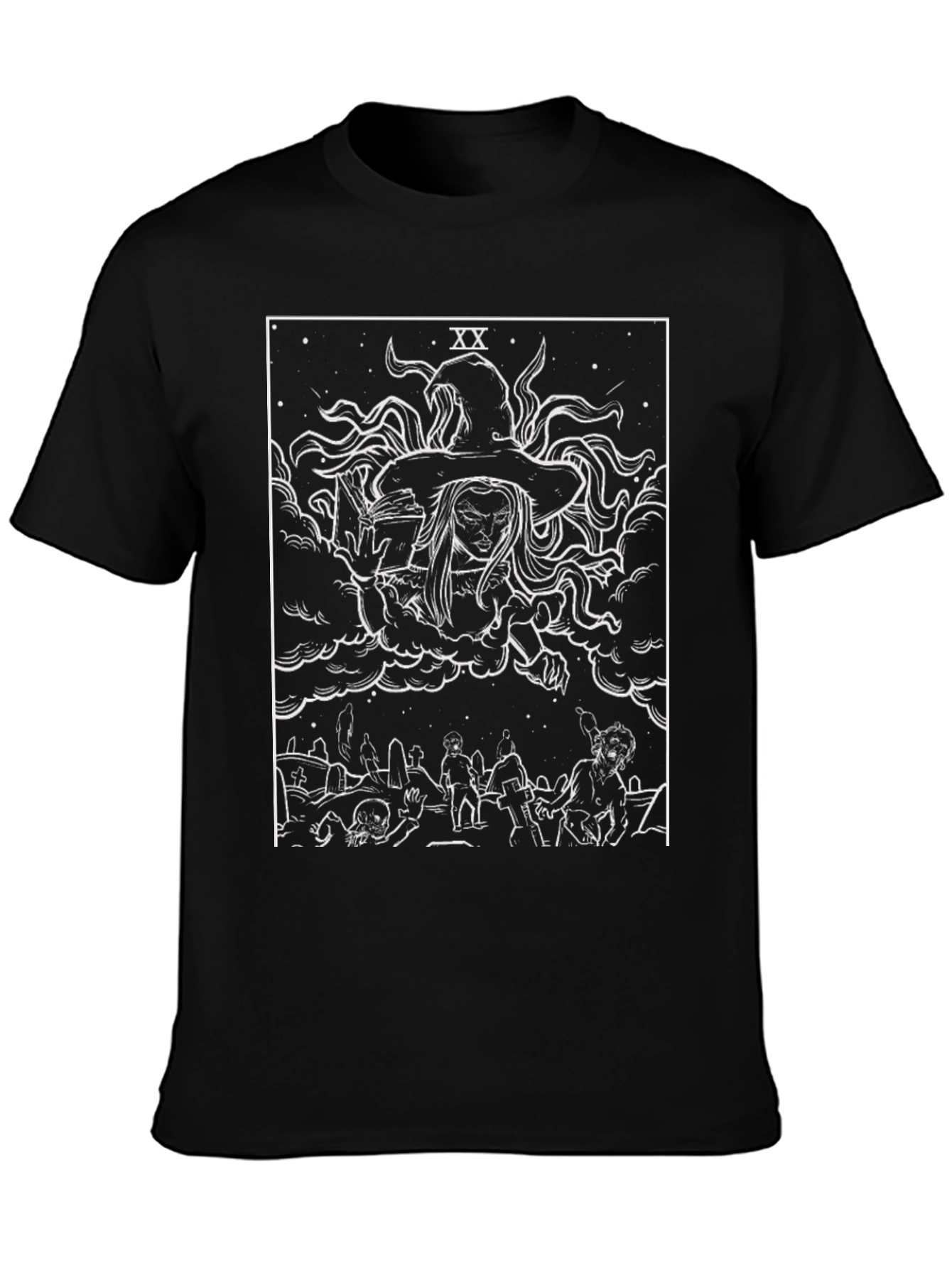 Witch Tarot Card Graphic Black T-Shirt
