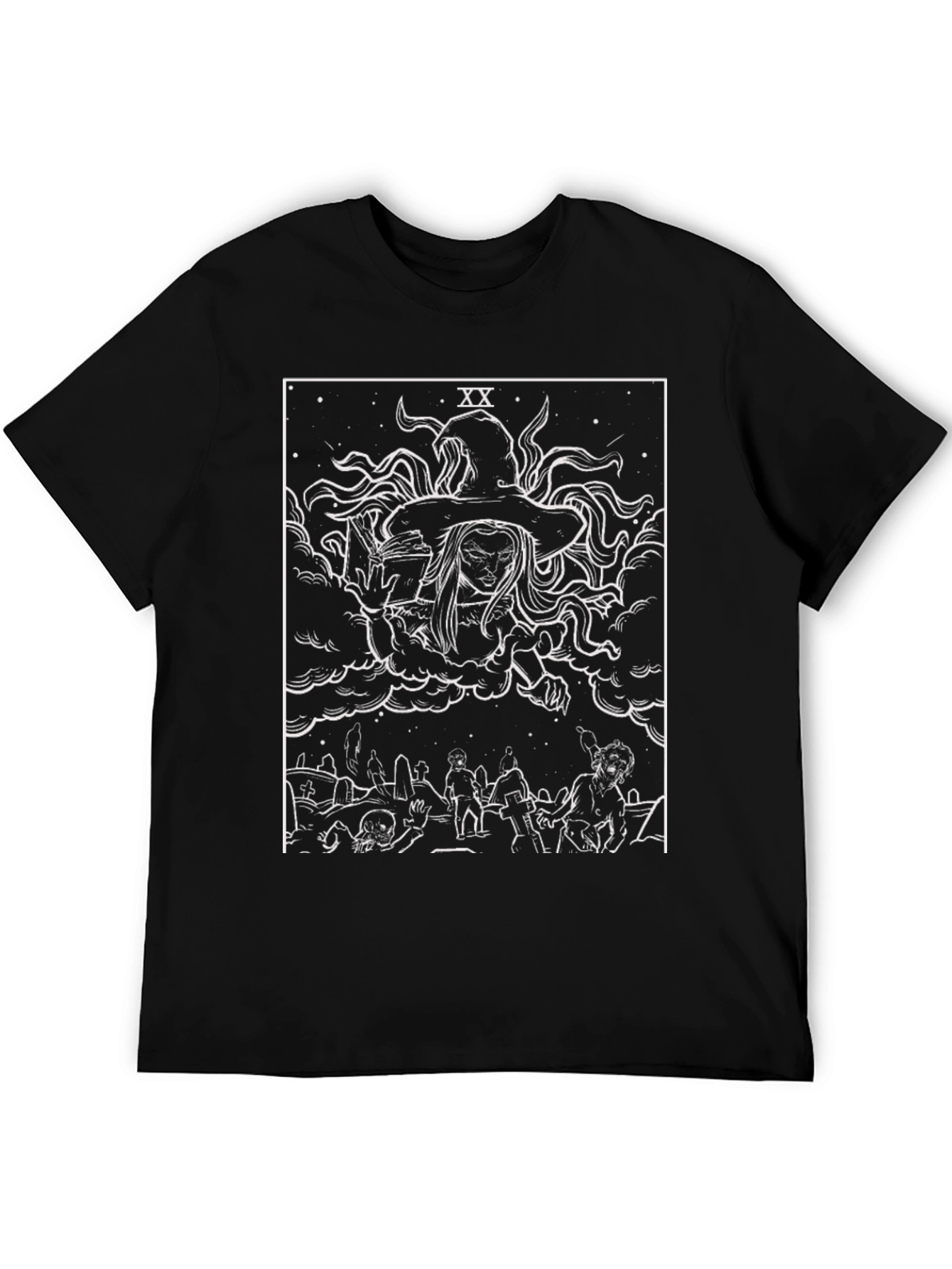 Witch Tarot Card Graphic Black T-Shirt